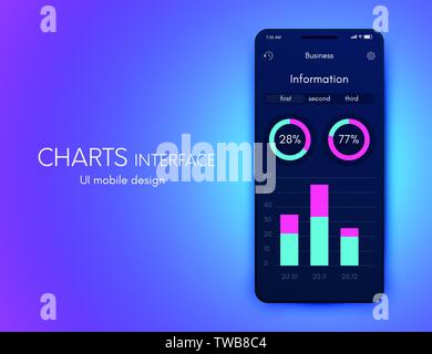 Vektorgrafiken mobile Infografiken mit zwei Optionen. Vorlage für die Erstellung von mobilen Anwendungen, Workflow Layout, Schaltplan, Banner, Web Design Stock Vektor