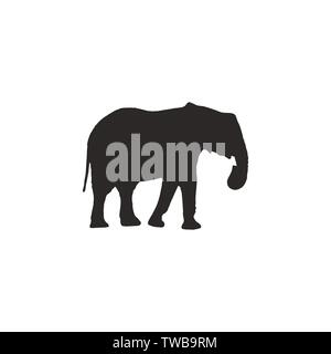 Großer Elefant. Vector Illustration Tier Silhouette Stock Vektor