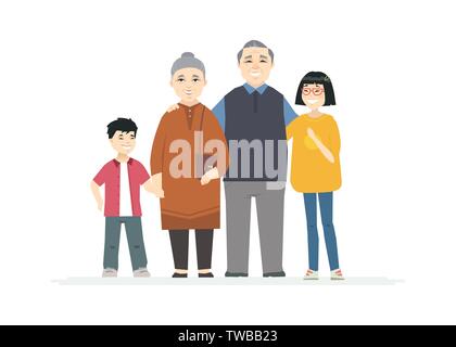 Gerne Chinesisch Großeltern - cartoon Menschen Zeichen Abbildung Stock Vektor