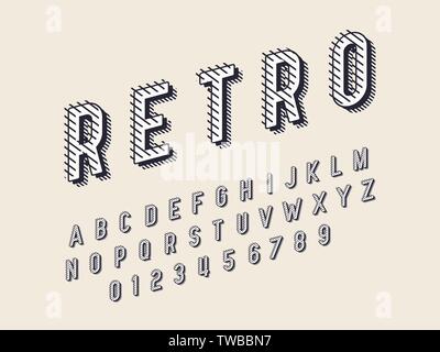 Retro Schrift und Alphabet. Vektor illustration Stock Vektor