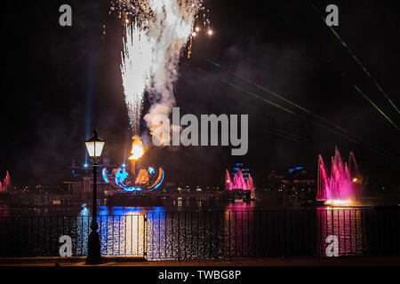 Orlando, Florida. Mai 16, 2019. IllumiNations Reflexionen an der Erde in Epcot im Walt Disney World Resort Stockfoto
