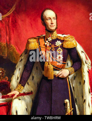 König William II von den Niederlanden (1792-1849), Porträt Malerei detail, 1849 Stockfoto