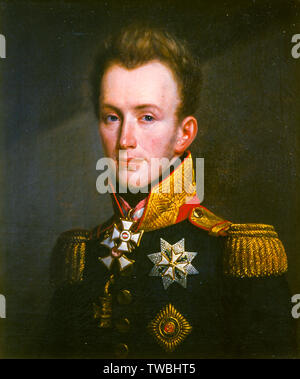 William II von den Niederlanden (1792-1849) als junger Mann in der Zeit der Schlacht von Waterloo (1815), Porträt Malerei, 1815 Stockfoto