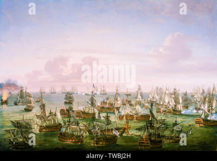 Die Schlacht von Trafalgar, 21. Oktober 1805, Ende der Aktion, Malerei, ca. 1808 Stockfoto