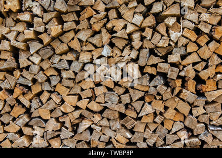 Stapel Holz übereinander gestapelt werden Stockfoto