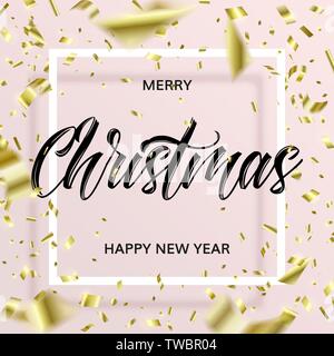 Schwarze Schrift Weihnachten in der quadratischen Rahmen Stock Vektor