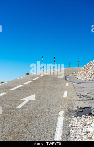 Route zum Gipfel des Mont Ventoux Stockfoto