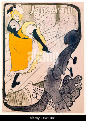 'Jane Avril Au Jardin de Paris (Jane Avril im Jardin de Paris) von Henri de Toulouse-Lautrec (1864-1901), Bürste und Spritzer Lithographie, 1893 Stockfoto