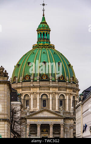Frederik's Kirche, im rokoko-ähnlichen Stil des 18. Jahrhunderts Evangelisch-lutherische Kirche mit der größten Kuppel in Skandinavien. Kopenhagen, Dänemark. Januar 2019. Stockfoto