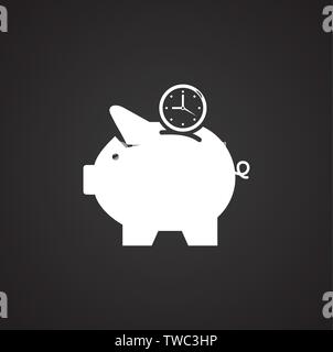 Piggy Bank Symbol auf Hintergrund für Grafik- und Webdesign. Einfache Abbildung. Internet Konzept Symbol für Website Taste oder mobile App Stock Vektor