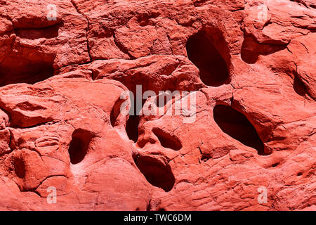 Sandstein Hintergrund und Textur in Coral Farbe gefärbt - Bild Stockfoto
