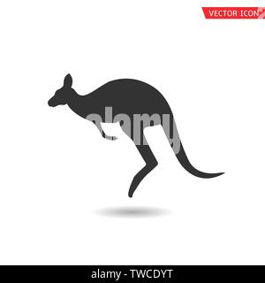 Kangaroo Symbol isoliert auf weißem Hintergrund. Vector Illustration Stock Vektor