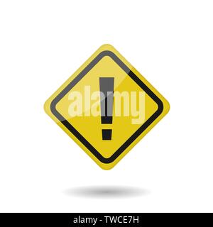Gelbe im Bau Symbol isoliert. Ausrufezeichen Vector Illustration Stock Vektor