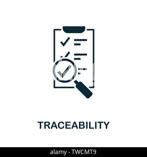 Symbol für den Vektor der Rückverfolgbarkeit. Kreative Zeichen aus Qualitätskontrolle Icons Sammlung. Symbol für die flache Rückverfolgbarkeit für Computer und Mobilgeräte Stock Vektor