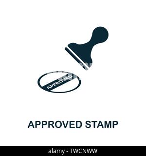 Symbol für genehmigtes Stempelvektor. Kreative Zeichen aus Qualitätskontrolle Icons Sammlung. Gefülltes flaches Symbol für zugelassenen Stempel für Computer und Handy Stock Vektor