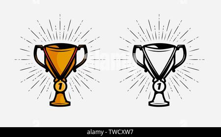 Gewinner Gold Cup. Den ersten Platz Preis, Vektor, Abbildung Stock Vektor