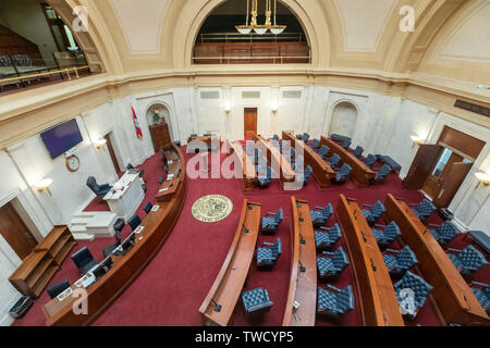 Little Rock, Arkansas - Der Senat Kammer in der Arkansas State Capitol Building. Stockfoto