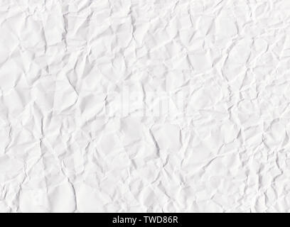 Zerknittert und zerknittert Weißbuch Textur Stockfoto