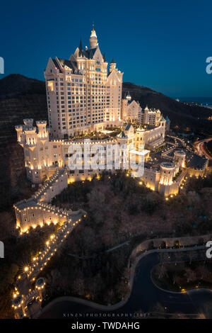 Castle Hotel, eine Seite von Dalian Stockfoto