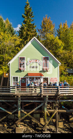 Sept. 17, 2018 - Ketchikan, AK: "Dolly's House", einem ehemaligen Bordell ein Museum und beliebte Touristenattraktion auf Creek Street. Stockfoto