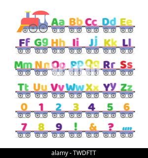 Cartoon boot Zug Buchstaben tragen Stock Vektor