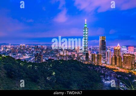 Stadt Landschaft von Xiangshan 101 Gebäude, Taipei, Taiwan Stockfoto