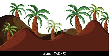 Eine prähistorische Szene hintergrund abbildung Stock Vektor