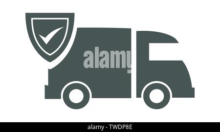 Lkw-Lieferung Schnelle Lieferung Häkchen Kartons Vector Illustration Stock Vektor