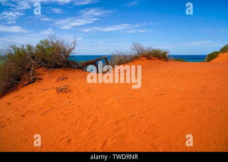 Cape Peron National Park in Western Australia. Das Kap ist für seine geschützten Stränden, Kalksteinfelsen, Riffe und Panoramablick. Stockfoto