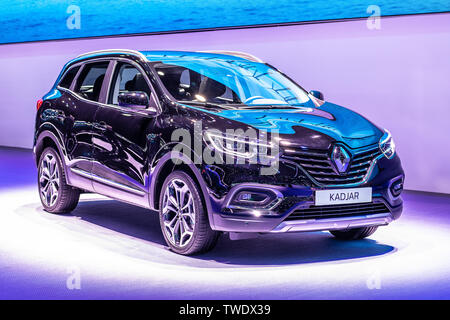 Paris, Frankreich, 02 Oktober, 2018 Renault Kadjar bei Mondial Paris Motor Show, 1. gen Facelift, CMF-CD Plattform, suv von Renault produziert Stockfoto