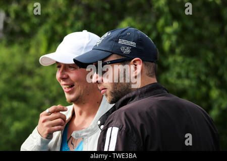 Helsinki Pride Parade 2015 nach - Partei in Kaivopuisto Park in Helsinki, Finnland Stockfoto