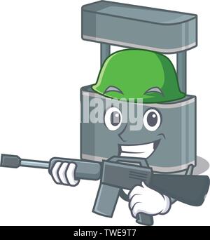 Armee Messestand isoliert in der Karikatur Stock Vektor