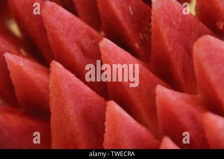 Nahaufnahme von Wassermelonenscheiben Stockfoto
