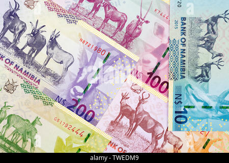 Namibische Dollar, einen geschäftlichen Hintergrund Stockfoto