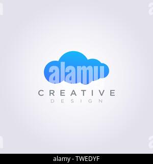 Himmel Wolke Wetter Vector Illustration Design Clipart Symbol Logo Vorlage. Stock Vektor
