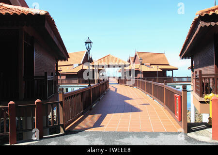 Chalets am Meer, Langkawi Island, Malaysia Stockfoto