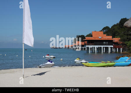 Chalets am Meer, Langkawi Island, Malaysia Stockfoto