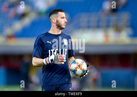 Bologna, Italien. Juni, 2019 19. Lorenzo Montipo von Italien während der UEFA EURO 2019 U-21 Championship Match zwischen Italien U-21 und U-21 in Polen Stadio Renato Dall'Ara, Bologna, Italien am 19. Juni 2019. Foto von Giuseppe Maffia. Credit: UK Sport Pics Ltd/Alamy leben Nachrichten Stockfoto