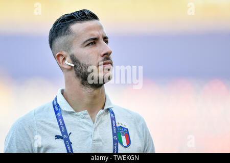 Bologna, Italien. Juni, 2019 19. Lorenzo Montipo von Italien während der UEFA EURO 2019 U-21 Championship Match zwischen Italien U-21 und U-21 in Polen Stadio Renato Dall'Ara, Bologna, Italien am 19. Juni 2019. Foto von Giuseppe Maffia. Credit: UK Sport Pics Ltd/Alamy leben Nachrichten Stockfoto