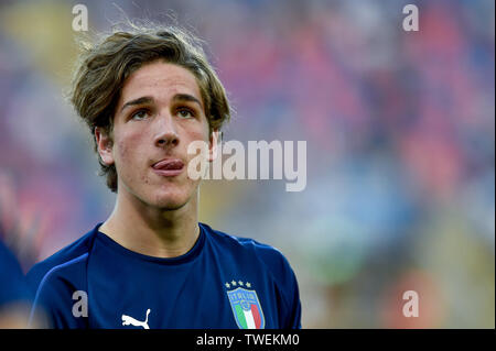 Bologna, Italien. Juni, 2019 19. Nicolo Zaniolo von Italien während der UEFA EURO 2019 U-21 Championship Match zwischen Italien U-21 und U-21 in Polen Stadio Renato Dall'Ara, Bologna, Italien am 19. Juni 2019. Foto von Giuseppe Maffia. Credit: UK Sport Pics Ltd/Alamy leben Nachrichten Stockfoto