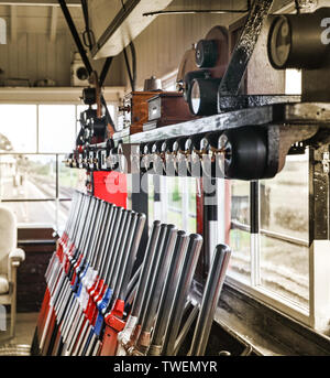 Das Signal an Bishops Lydeard auf der West Somerset Museumsbahn Stockfoto