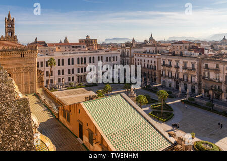 Ansicht vom Dach der Kathedrale von Palermo, Palermo, Sizilien, Italien, Europa Stockfoto