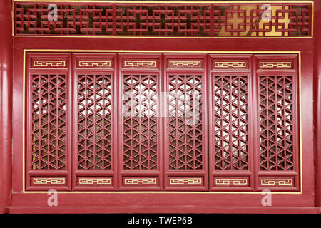 Chinesische Türen und Fenster der ehemaligen Du Yitian's Residence Stockfoto