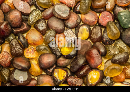 Bunte runde Steine closeup Hintergrund der Ansicht von oben Stockfoto