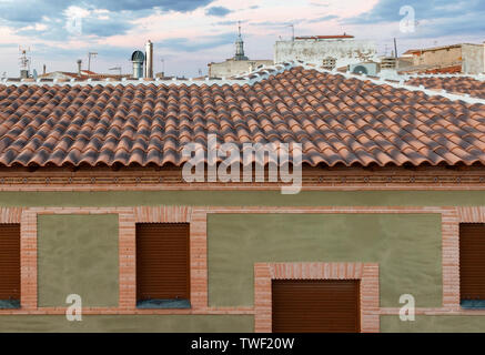 Dächer in Consuegra, Spanien Stockfoto