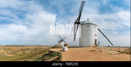 Don Quichotte Windmühlen in Consuegra Spanien Stockfoto