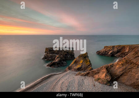 Trefor rock Pinicle bei Sonnenuntergang Stockfoto