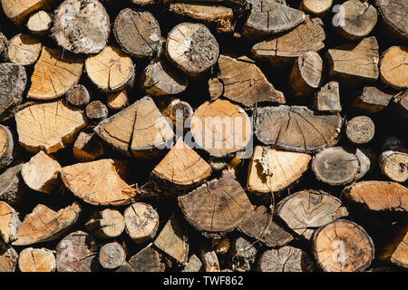 Holz Stapel gestapelt Protokolle Stockfoto