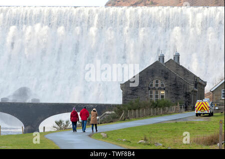 Caban Coch dam. Stockfoto