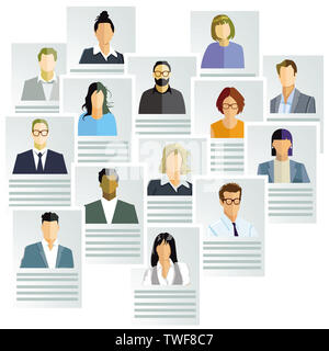 Personen Portrait, canditature, Gesichter Abbildung Stockfoto